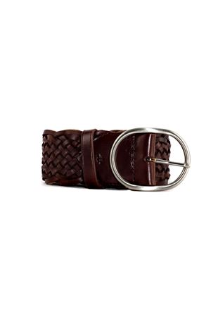 4+4 oval buckle woven leather belt DRAGON DIFFUSION | 6060DGS5MATBRUCIATO